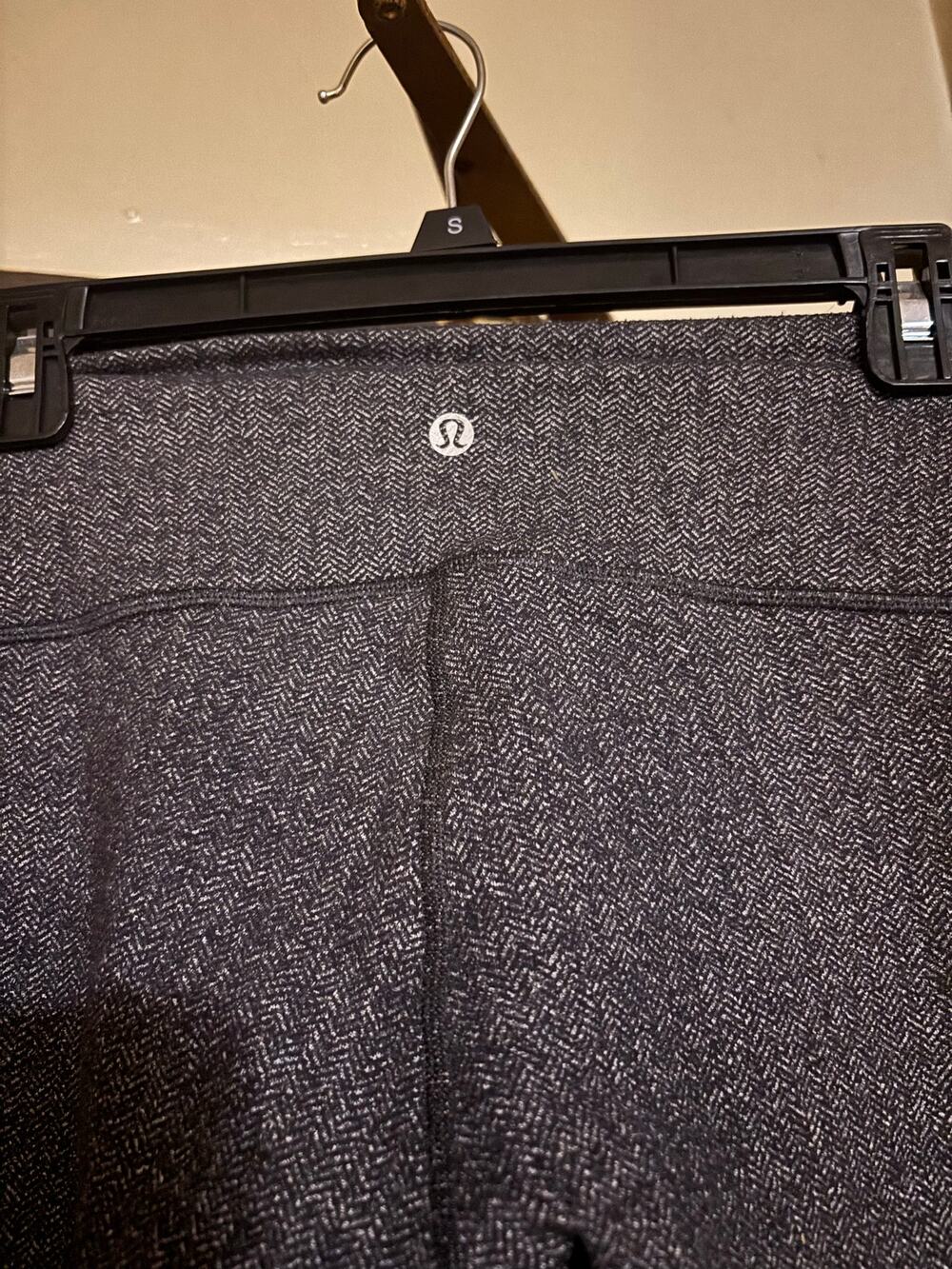 Lululemon Wunder Under Dark Gray Herringbone Workout Yoga Exercise Leggings